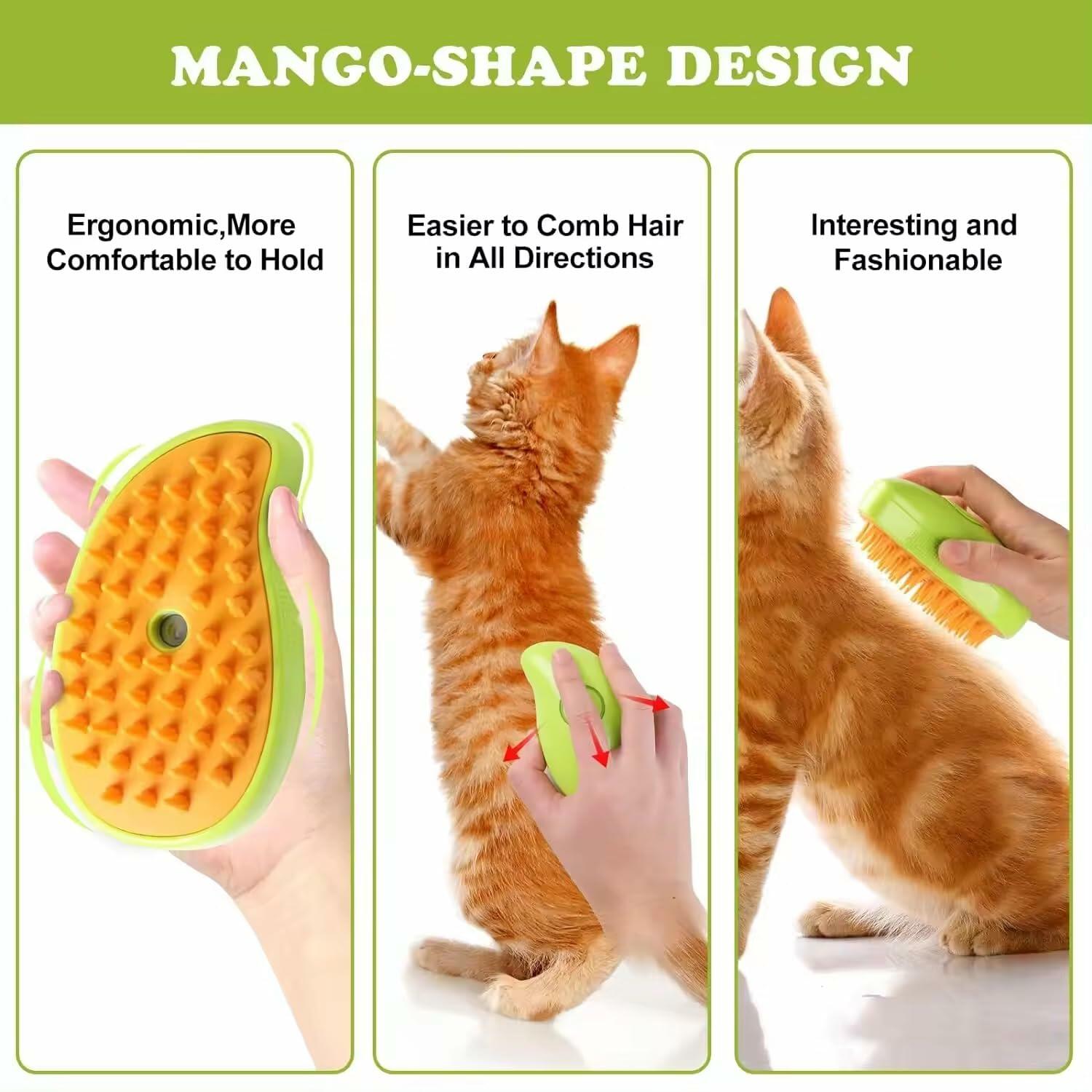 MCEG Pet Steam Brush for Cats & Dogs Shedding Indoor Grooming Tool