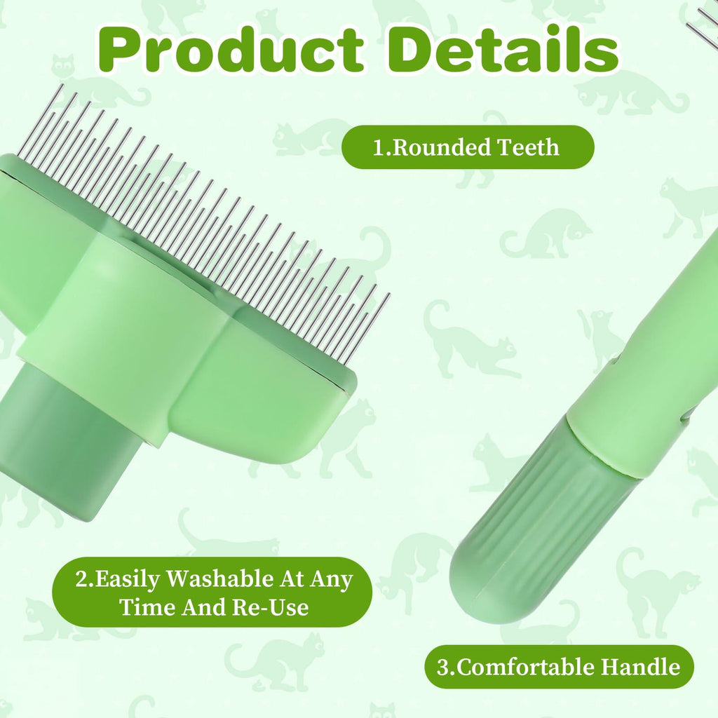 LIQWEI 2Pcs Flea Comb Cat Dog Hair Removal Brush Grooming Short Long Hair