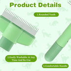 LIQWEI 2Pcs Flea Comb Cat Dog Hair Removal Brush Grooming Short Long Hair