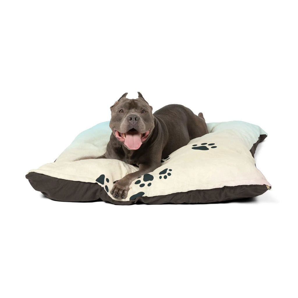 Pastel Paw Print Pet Bed | Cozy Dog & Cat Bed