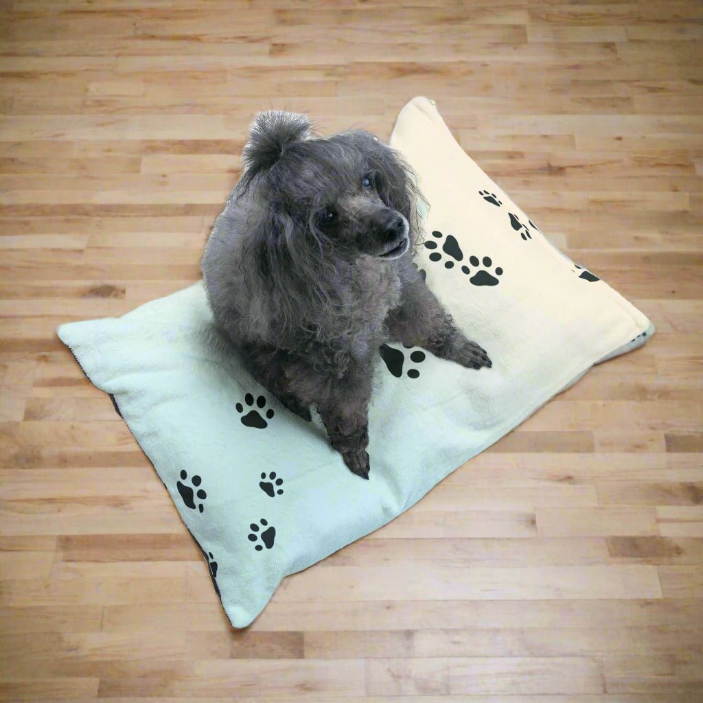 Pastel Paw Print Pet Bed | Cozy Dog & Cat Bed