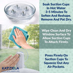 Katziela CloudPerch Cat Window Perch with Memory Foam Bed, Heavy-Duty Steel Frame, 4 Ultra-Strong Suction Cups