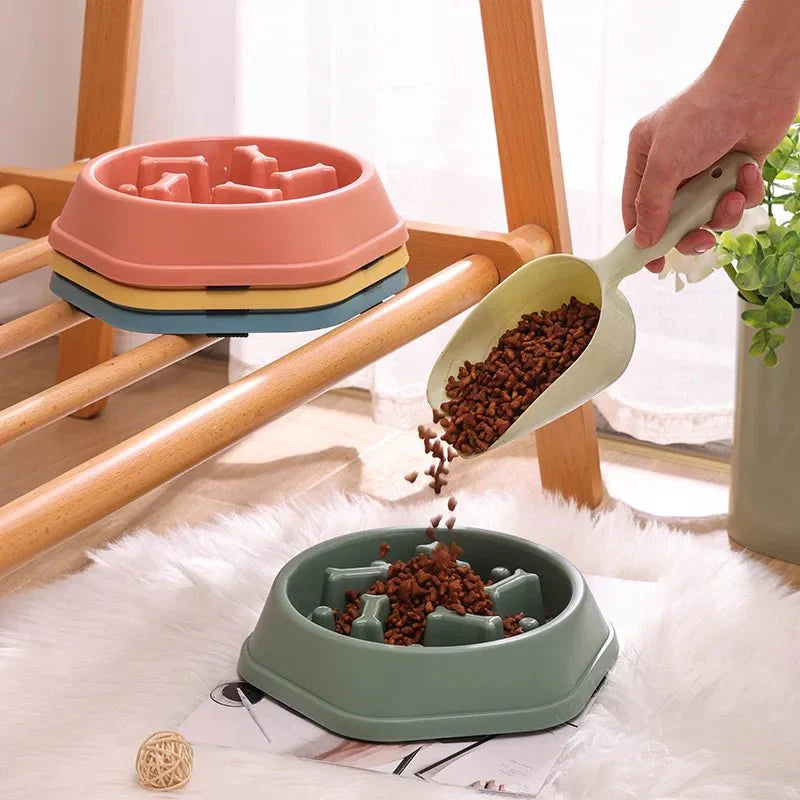 Pet Cat Dog Slow Feeder Bowl | Anti-Choking Non-Slip Maze Feeding Dish