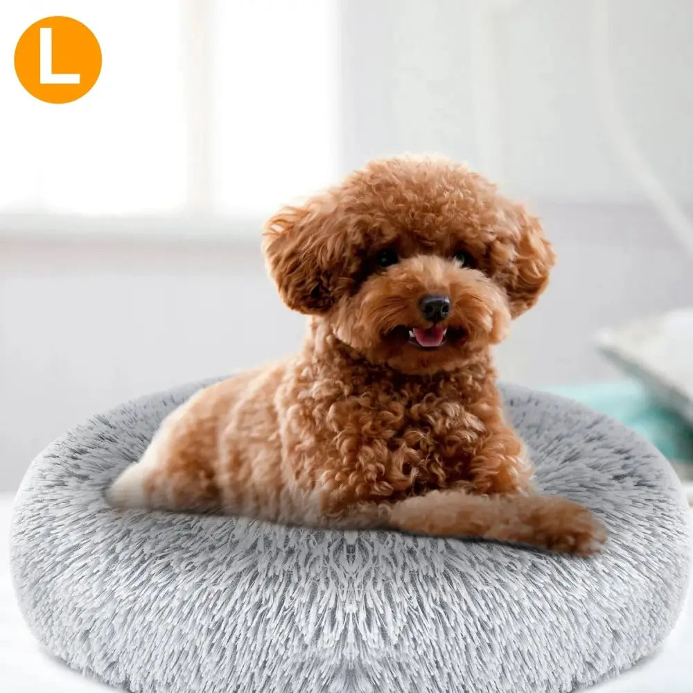 Plush Fleece Donut Pet Bed for Cats and Small Dogs