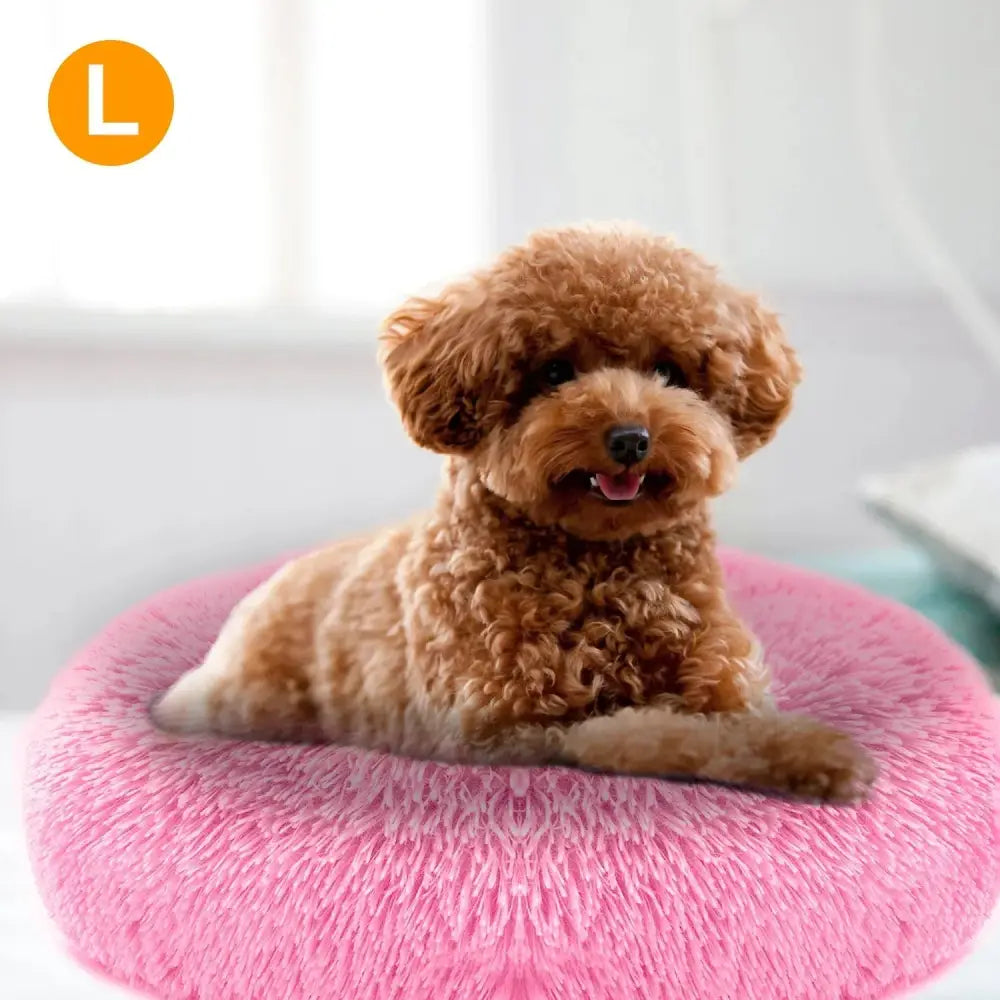 Plush Fleece Donut Pet Bed for Cats and Small Dogs