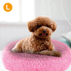 Plush Fleece Donut Pet Bed for Cats and Small Dogs