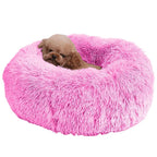 Plush Fleece Donut Pet Bed for Cats and Small Dogs