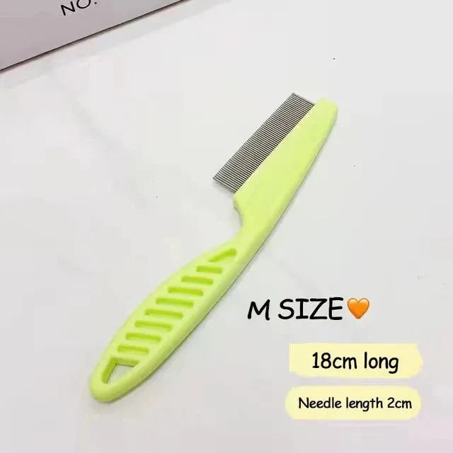 Stainless Steel Pet Flea and Shedding Comb | Grooming Tool for Dogs and Cats