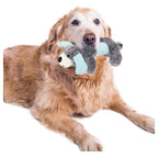 Pet Life ® 2-piece Dual Squeaker and Plush Animal Dog Toy Set