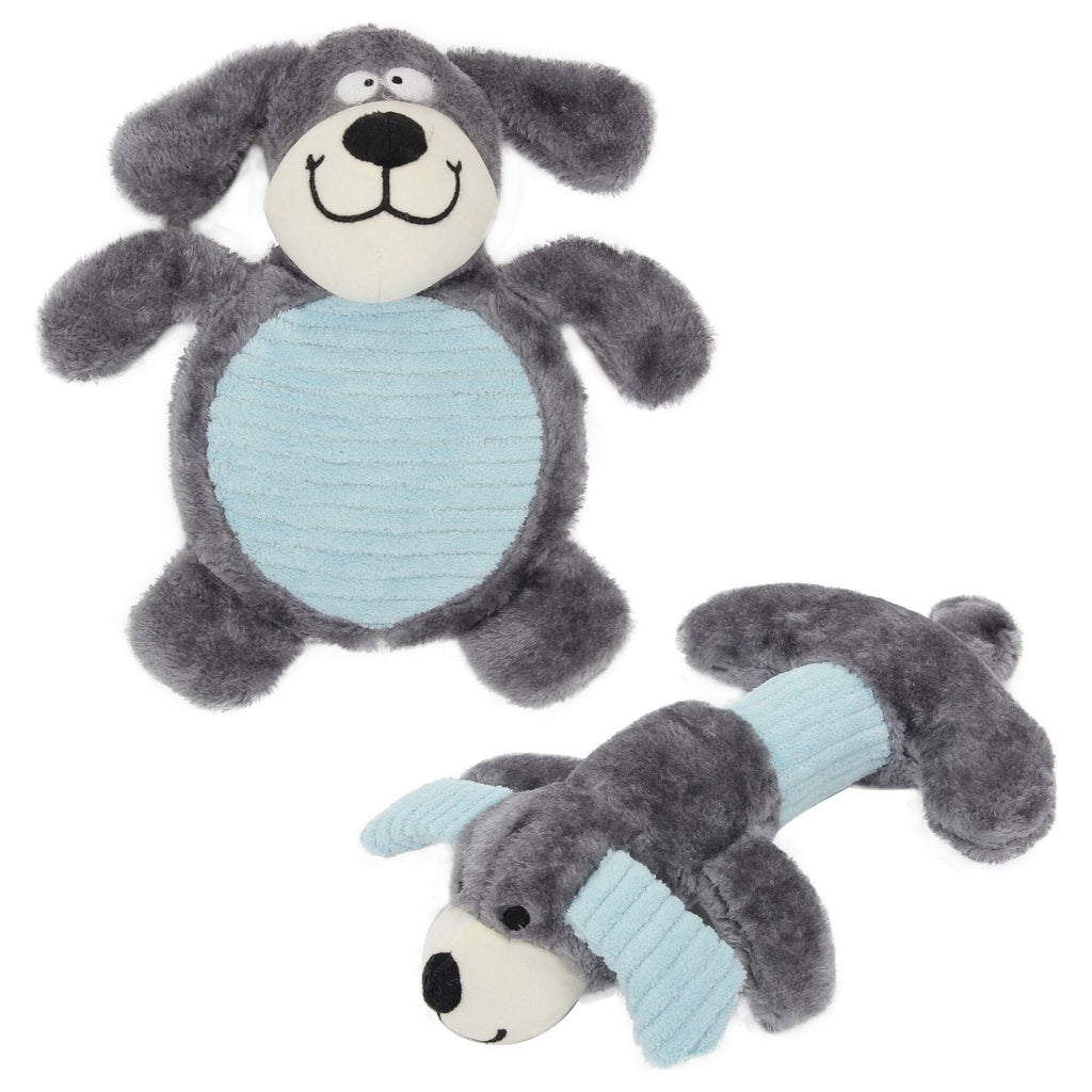 Pet Life ® 2-piece Dual Squeaker and Plush Animal Dog Toy Set