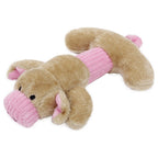 Pet Life ® 2-piece Dual Squeaker and Plush Animal Dog Toy Set