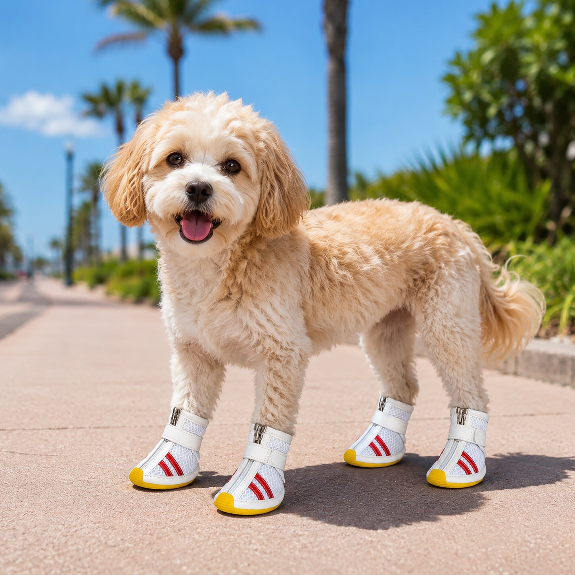 Pet Life ® Air-Mesh Breathable and Lightweight Running Dog Shoes Sneakers - Set of 4