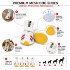 Pet Life ® Air-Mesh Breathable and Lightweight Running Dog Shoes Sneakers - Set of 4