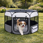 Pet Life ® 'All-Terrain' Lightweight Easy Folding Wire-Framed Collapsible Travel Pet Dog Playpen crate