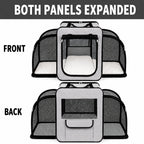 Pet Life ® 'Capacious' Dual-Sided Expandable Spacious Wire Folding Collapsible Lightweight Pet Dog Crate Carrier House