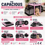 Pet Life ® 'Capacious' Dual-Sided Expandable Spacious Wire Folding Collapsible Lightweight Pet Dog Crate Carrier House