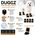 Pet Life ® 'Duggz' 3M Insulated Winter Fashion Dog Shoes Booties - Set of 4