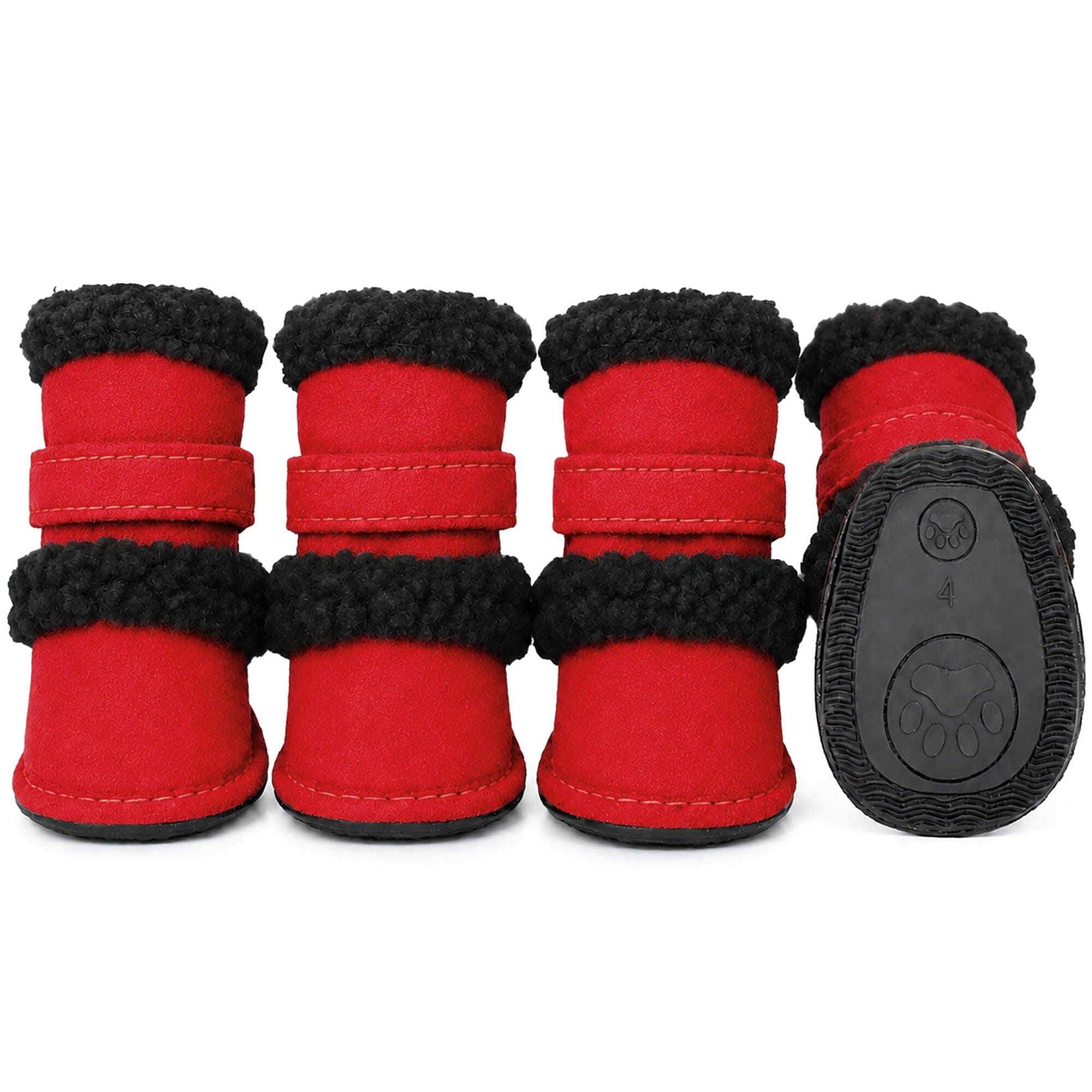 Pet Life ® 'Duggz' 3M Insulated Winter Fashion Dog Shoes Booties - Set of 4