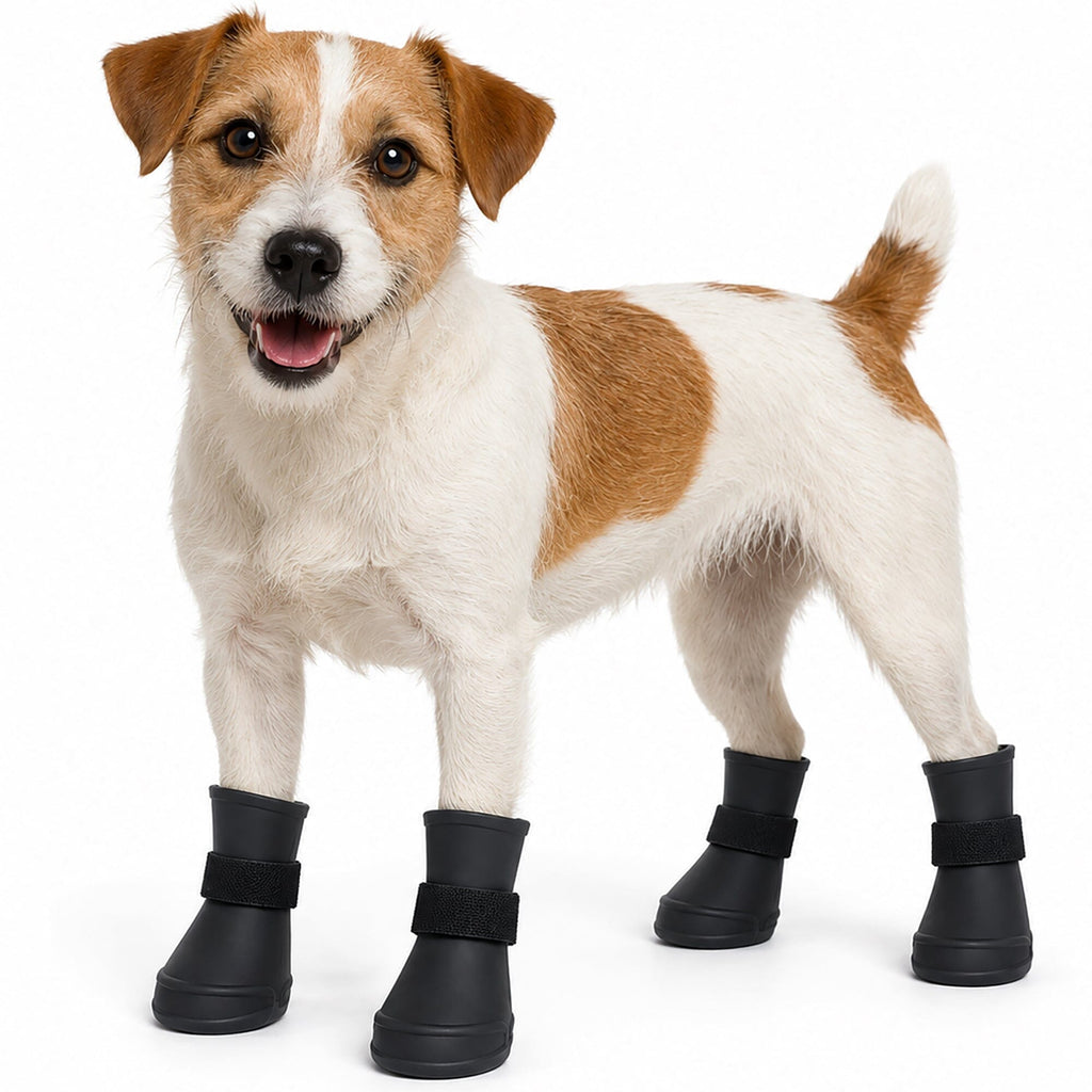 Pet Life ® Elastic Protective Multi-Usage All-Terrain Rubberized Dog Shoes - Set of 4