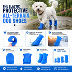 Pet Life ® Elastic Protective Multi-Usage All-Terrain Rubberized Dog Shoes - Set of 4