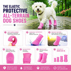 Pet Life ® Elastic Protective Multi-Usage All-Terrain Rubberized Dog Shoes - Set of 4