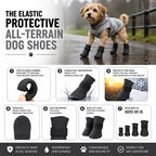 Pet Life ® Elastic Protective Multi-Usage All-Terrain Rubberized Dog Shoes - Set of 4
