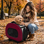 Pet Life ® 'Final Destination' Airline Approved 2-in-1 Tough-Shell Wheeled Collapsible Travel Fashion Pet Dog Carrier Crate