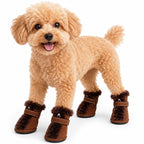 Pet Life ® Fur-Comfort 3M Insulated Fashion Fur and Suede Winter Dog Shoes Boots - Set of 4