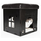 Pet Life ® 'Kitty Kallapse' Collapsible Folding Kitty Cat House Tree Bed Ottoman Bench Furniture