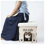 Pet Life ® 'Kitty Kallapse' Collapsible Folding Kitty Cat House Tree Bed Ottoman Bench Furniture