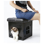 Pet Life ® 'Kitty Kallapse' Collapsible Folding Kitty Cat House Tree Bed Ottoman Bench Furniture
