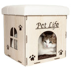 Pet Life ® 'Kitty Kallapse' Collapsible Folding Kitty Cat House Tree Bed Ottoman Bench Furniture