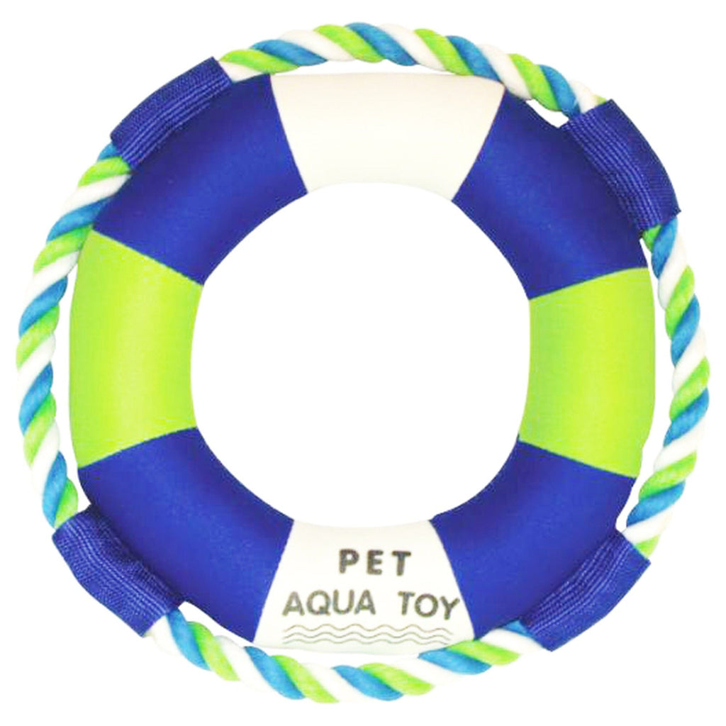 Pet Life ® 'Life Raver' Rounded Squeaking and Jute Rope Floating Dog Toy