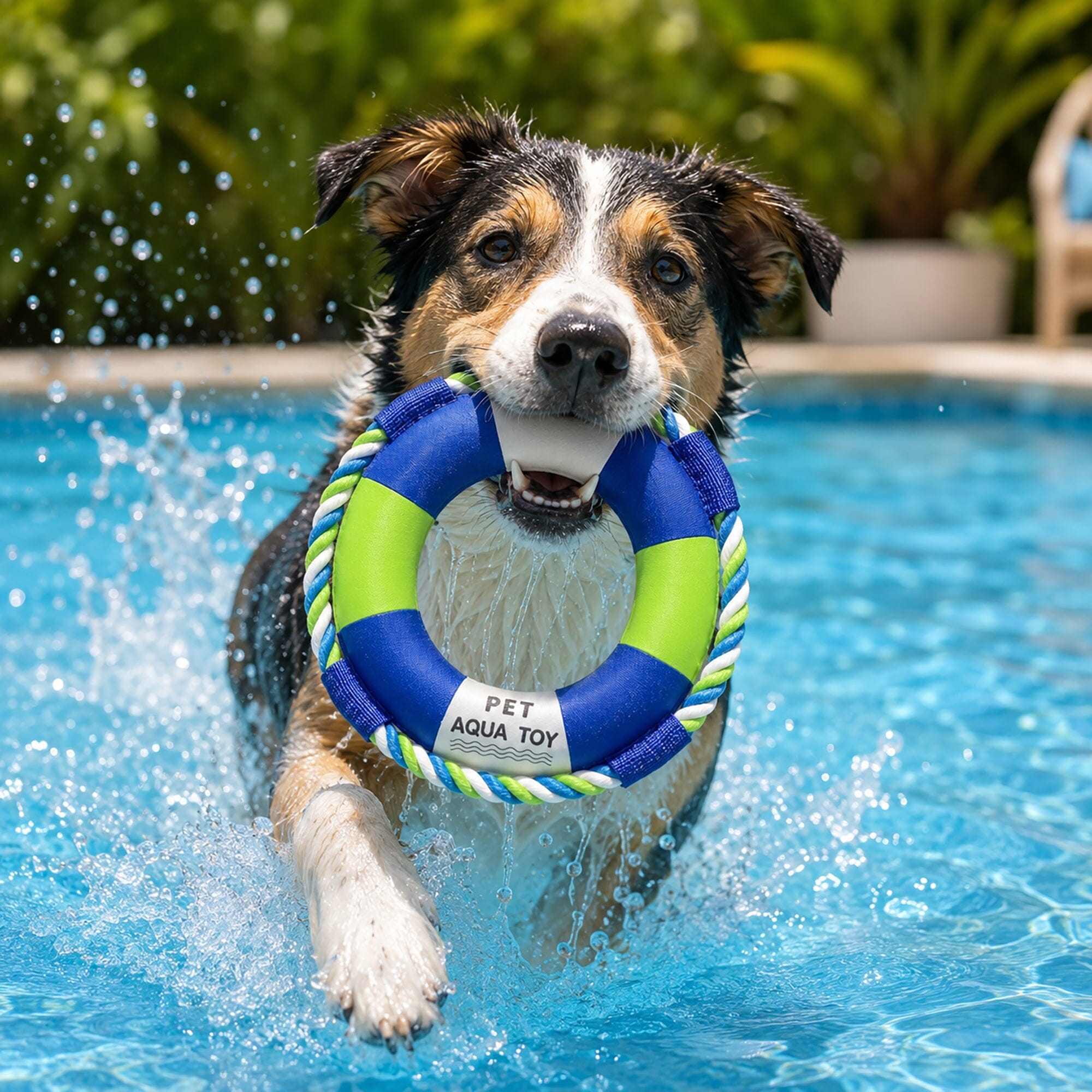 Pet Life ® 'Life Raver' Rounded Squeaking and Jute Rope Floating Dog Toy
