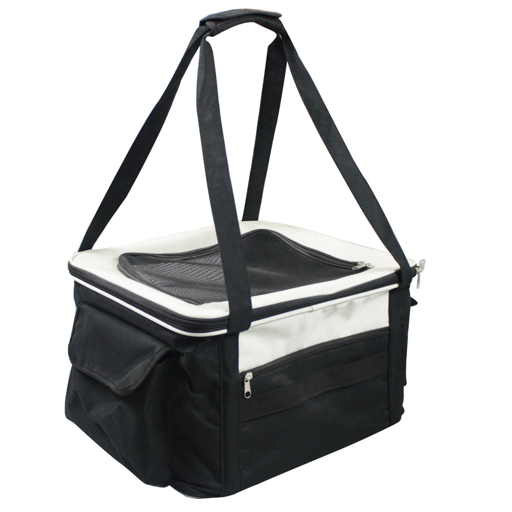Pet Life ® Lightweight Collapsible Safety Travel Wire Folding Pet Dog Car Seat Carseat Carrier Crate