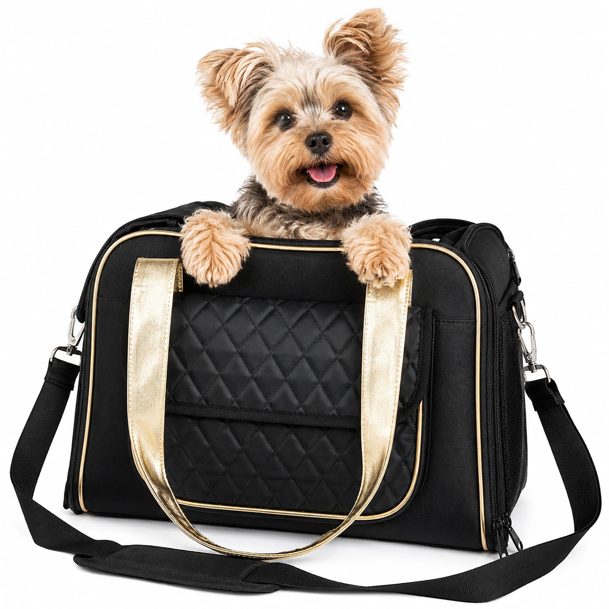 Pet Life ® Mystique Airline Approved Fashion Designer Travel Pet Dog Carrier w/ Pouch