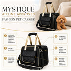 Pet Life ® Mystique Airline Approved Fashion Designer Travel Pet Dog Carrier w/ Pouch