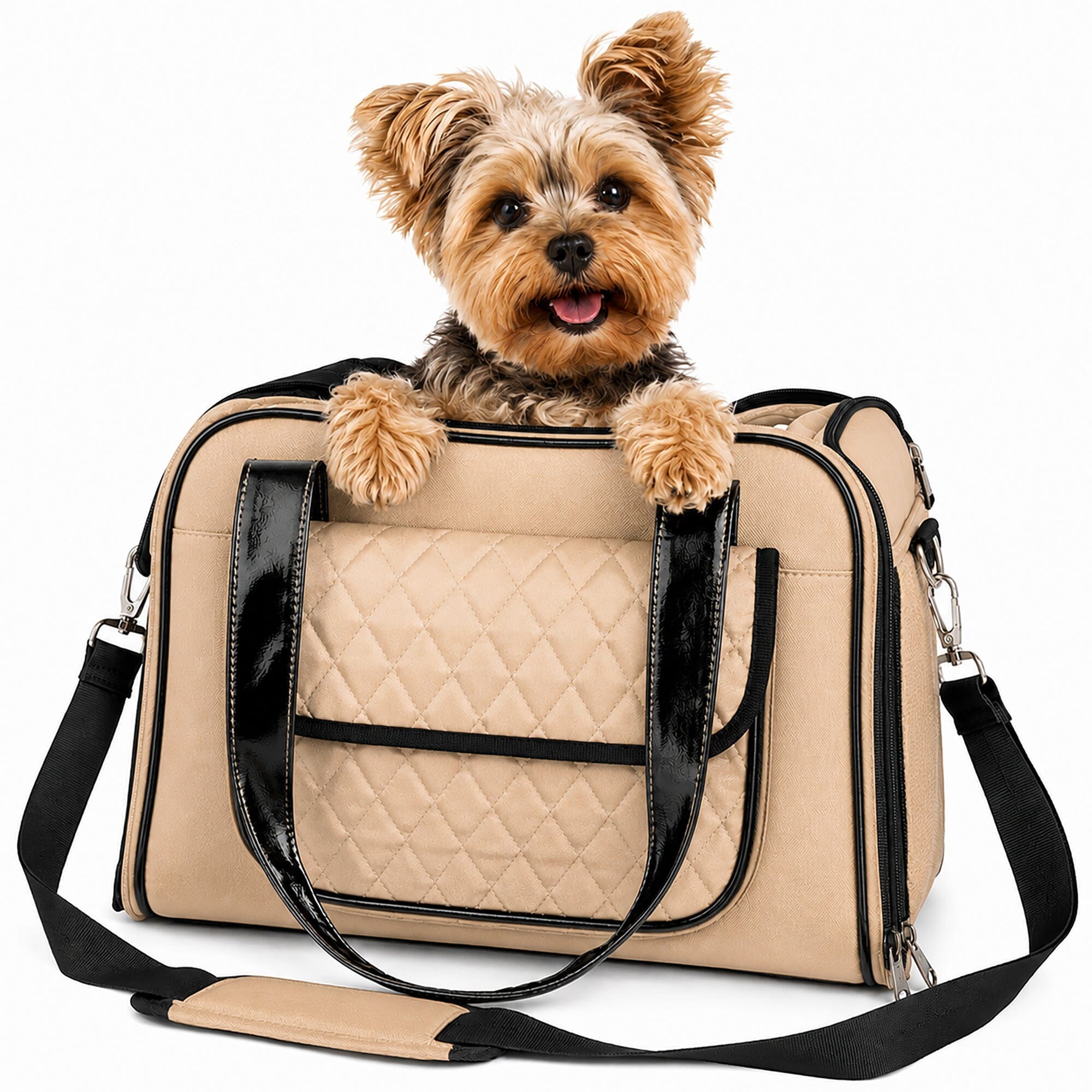 Pet Life ® Mystique Airline Approved Fashion Designer Travel Pet Dog Carrier w/ Pouch