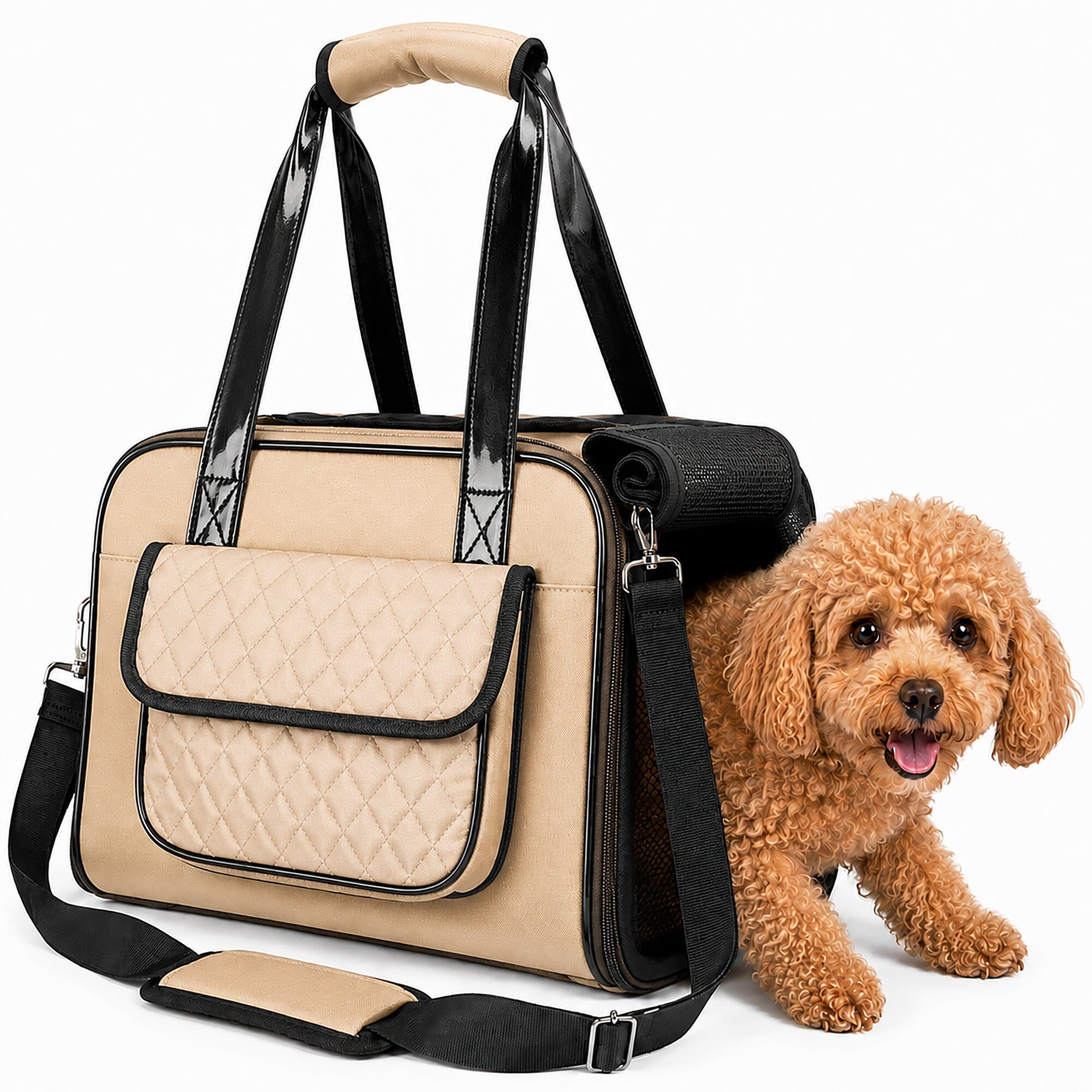 Pet Life ® Mystique Airline Approved Fashion Designer Travel Pet Dog Carrier w/ Pouch