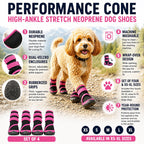 Pet Life ® 'Performance-Coned' Premium Stretch High Ankle Support Dog Shoes - Set Of 4