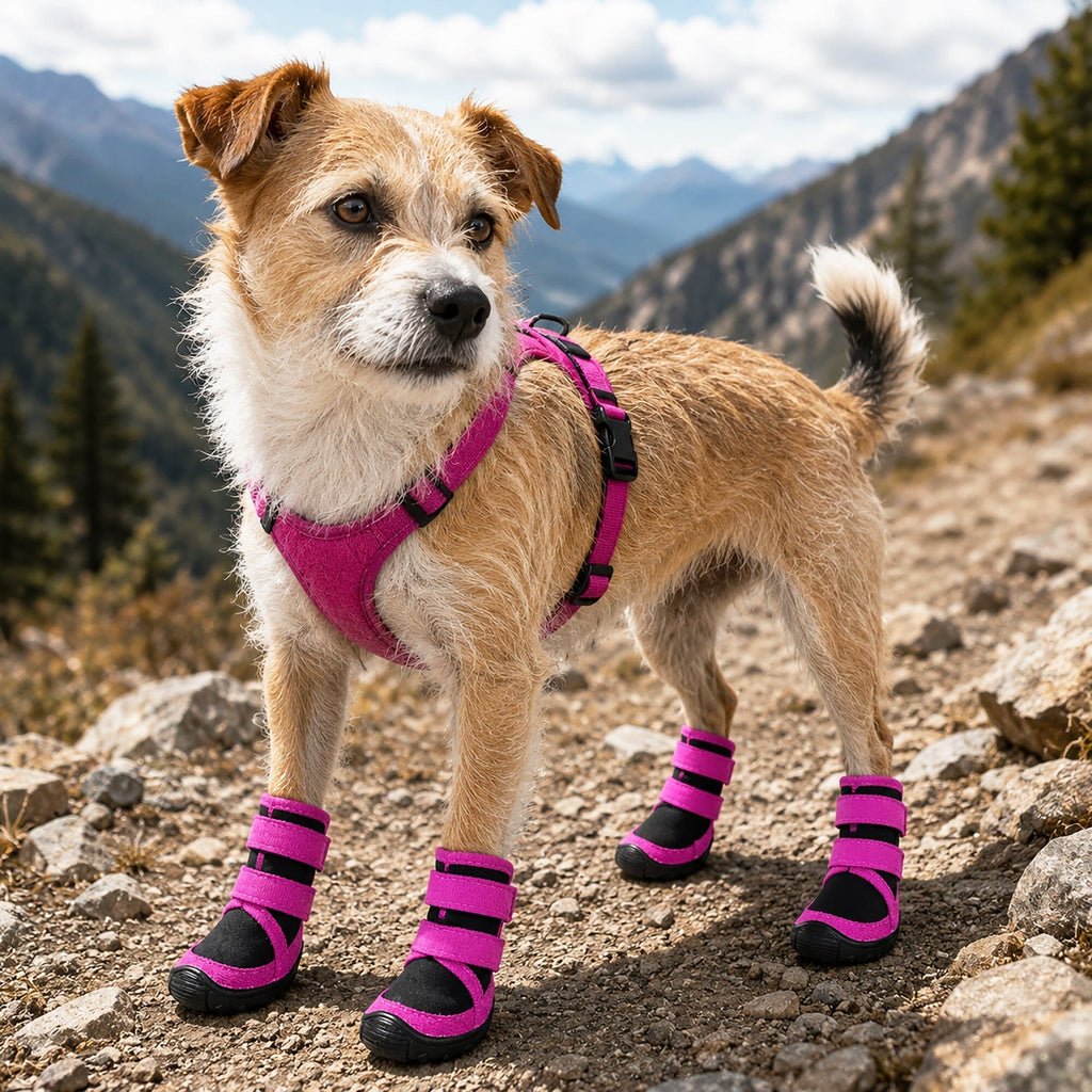 Pet Life ® 'Performance-Coned' Premium Stretch High Ankle Support Dog Shoes - Set Of 4