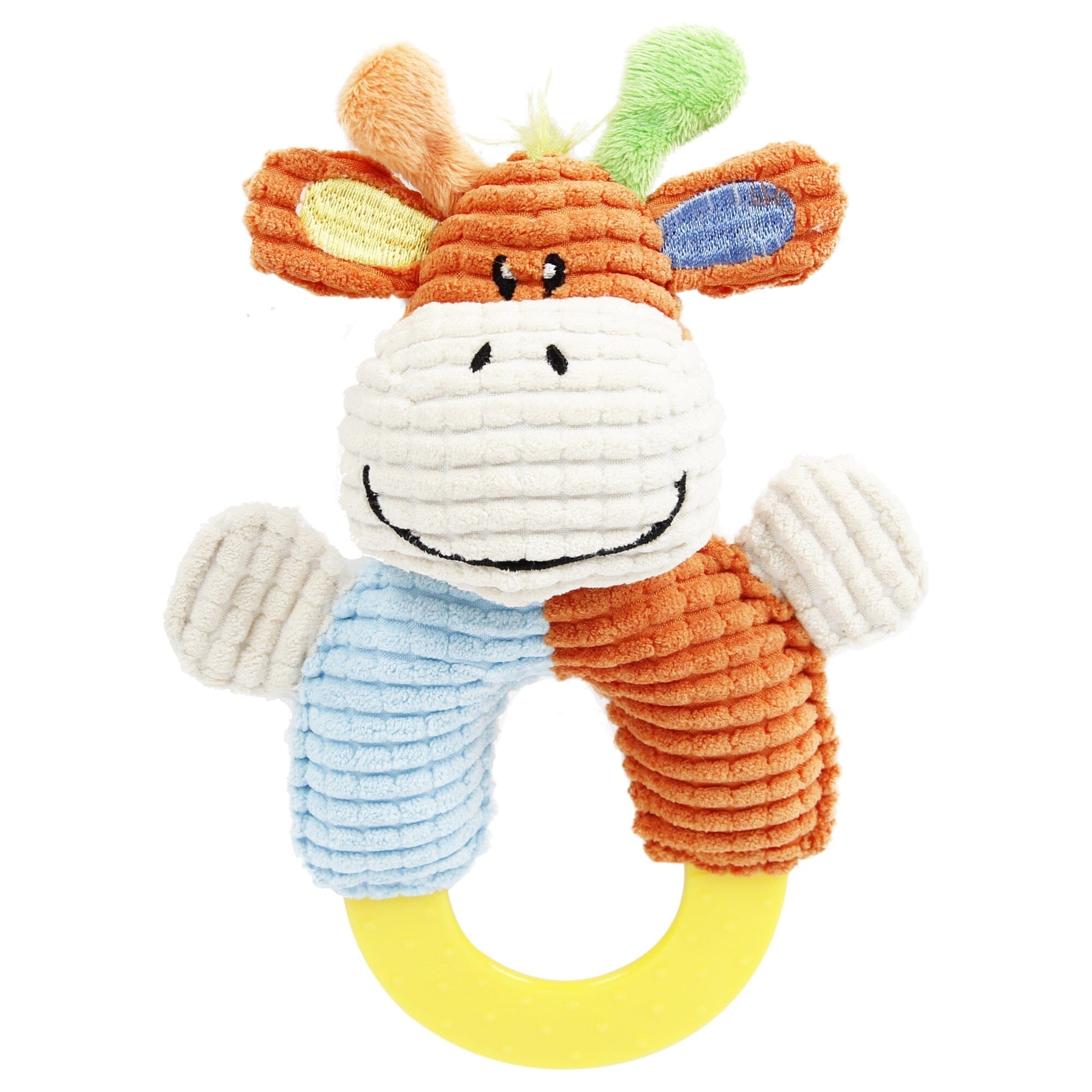 Pet Life ® 'Ring-O-Round' Plush Squeaking and Rubber Teething Newborn Puppy Dog Toy