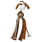 Pet Life ® 'Tennis Pawl' Rope  Squeaker and Crinkle Tennis Dog Toy