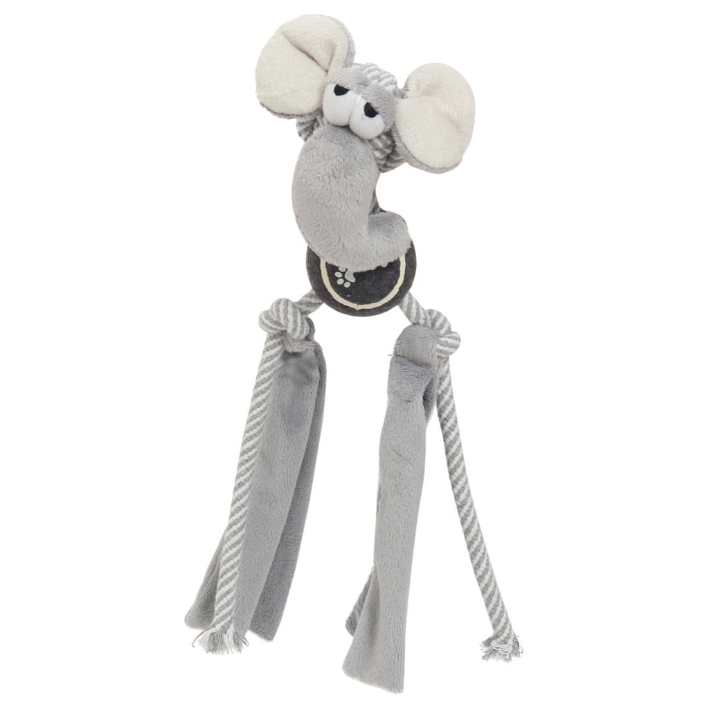 Pet Life ® 'Tennis Pawl' Rope  Squeaker and Crinkle Tennis Dog Toy