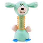 Pet Life ® Totty-Chew' Plush and Rubber Squeaking Newborn Teething Cat and Dog Toy