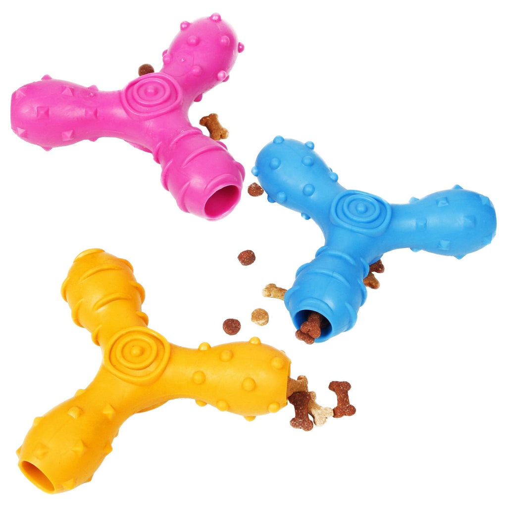 Pet Life ® 'Tri-Chew' Treat Dispensing and Chewing Interactive TPR Dog Toy