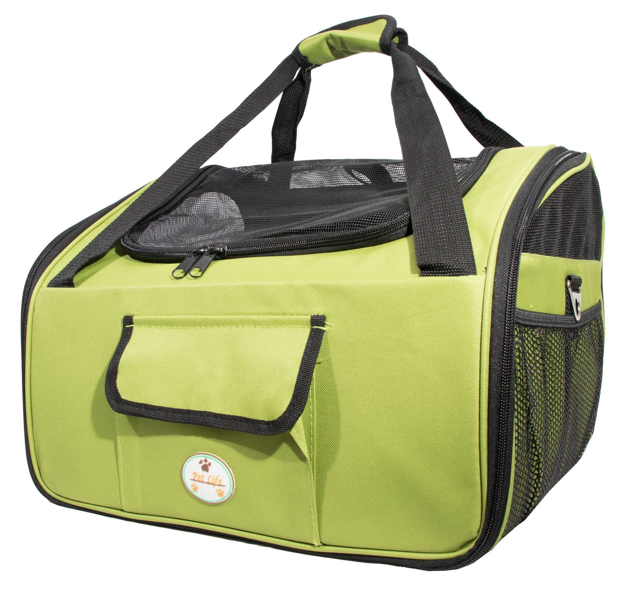 Pet Life ® 'Ultra-Lock' Collapsible Safety Travel Wire Folding Pet Dog Carseat Car Seat Carrier crate