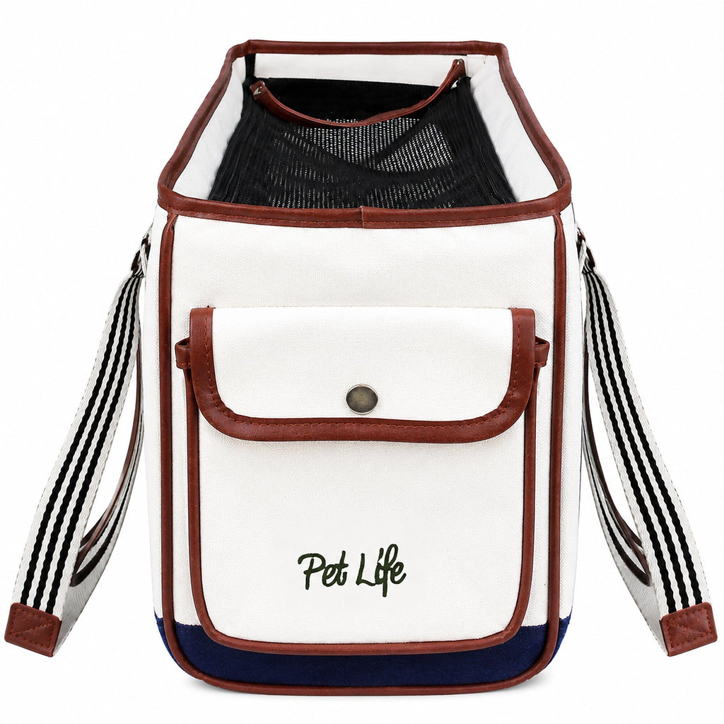 Pet Life ® 'Yacht Polo' Designer Travel Fashion Pet Dog Carrier w/ Pouch