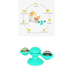 Rotatable Funny Massage Cat Toys Windmill LED Ball Teeth Cleaning Toys For Pets Interactive Turntable Tease Cat Toys