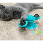 Rotatable Funny Massage Cat Toys Windmill LED Ball Teeth Cleaning Toys For Pets Interactive Turntable Tease Cat Toys